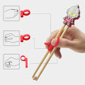 Children's Chopsticks Finger Sleeve Sticks Wood Cartoon Learning Reusable Training Helper  Home Products Detachable Adjustable. 