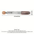 Cooking Tong, Walnut Wood Tong, Stainless Steel Anti-Slip Long Handle Wood Salad Tong with Hanging Hole, Household Creative Tong.