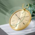Luxury Mute Brass Clock Wall Clock for Living Room Quiet Wall-watch Home Decor European American Modern Deer Head Clock. 