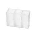 Mini Storage Box 3-Grid Plastic Makeup Brush Lipstick Storage Multi-Functional Desk Organizer for Home Kitchen Bathroom. 