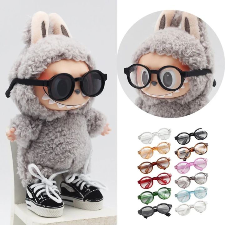 Glasses For Labubu 6.5cm Transparent Plastic Glasses for 1/8 1/6 1/3 1/4 BJD for Labubu MSD Plush for EXO Doll Sunglasses