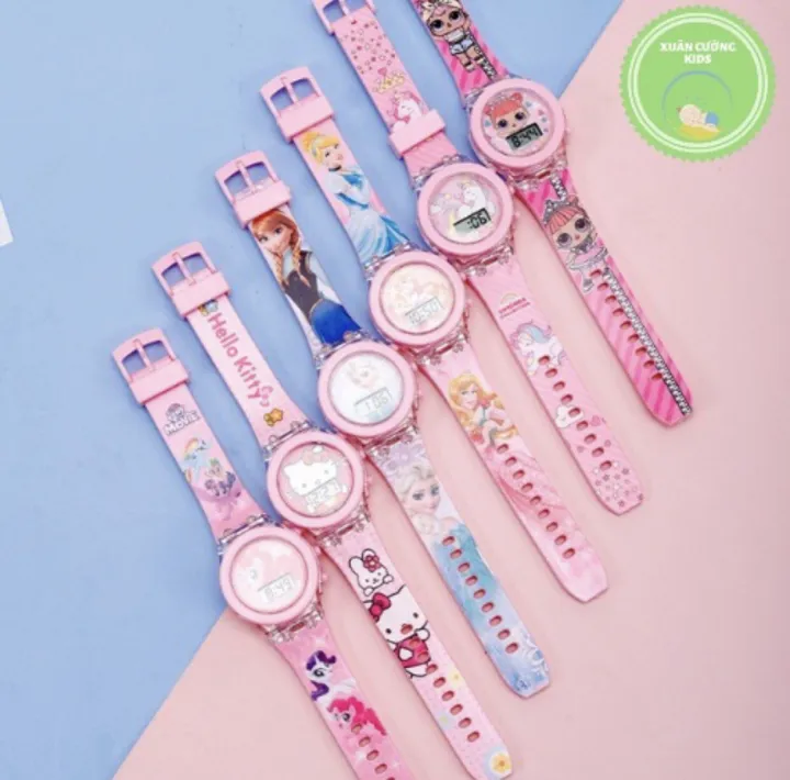 Girls Cartoon Music And Lights Watches