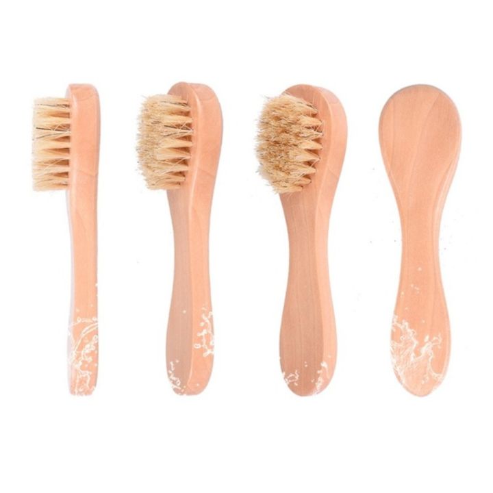 1pc Natural Face Brush Bristles Exfoliating Face Brushes Wooden Woman Man Skin Care Dry Body Brush Massager Scrubber Tools