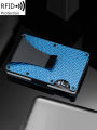 Minimalist carbon fiber RFID holder ultra-thin mini ID credit card holder aluminum alloy men's and women's wallet. 