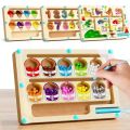 Early Education Puzzle Board Magnetic Maze Board Color Sorting Game Counting Toy Wooden Magnet Puzzles Educational Toys. 