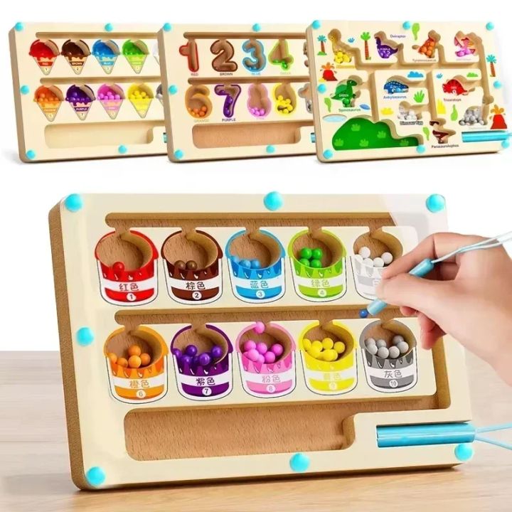 Early%20Education%20Puzzle%20Board%20Magnetic%20Maze%20Board%20Color%20Sorting%20Game%20Counting%20Toy%20Wooden%20Magnet%20Puzzles%20Educational%20Toys%20-%20Image%202