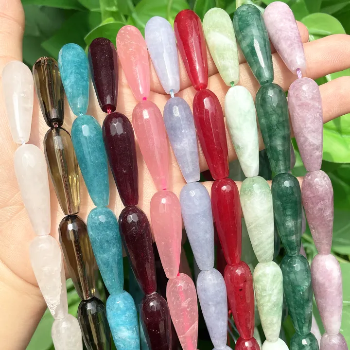 10x30mm%20Faceted%20Water%20Drop%20Shape%20Stone%20Natural%20Smoky%20Quartz%20Angelite%20Garnet%20Agates%20Loose%20Beads%20for%20Jewelry%20Making%20DIY%20Bracelet%20-%20Image%204
