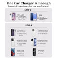 For car charger for iPhone 17 16 15 iPad AirPods Watch 2port USB C Cigarette Lighter adapter for S25 tablet.