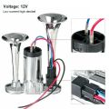 Super Loud 600DB Dual Trumpet Train Horns for Trucks 12V Stainless Steel Electric High Decibel Chrome Finished Car Speaker with.