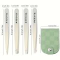 4pcs Stainless Steel Gradient Color Tweezers Set - Precision Curved Eyebrow, Beard, and Mustache Hair Removal - Comfort Grip, An. 