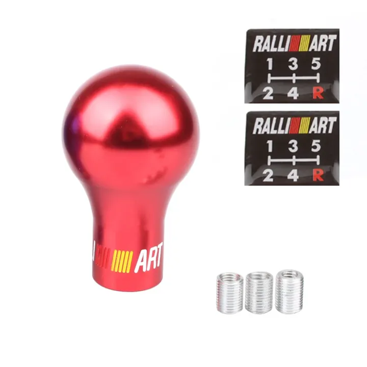 BHKEY%20RALLIART%20Universal%205/6%20Speed%20Auto%20Aluminum%20Alloy%20Gear%20Shift%20Knob%20Black/White%20Car%20Manual%20Transmission%20(MT)%20for%20Mitsubishi%20-%20Image%206