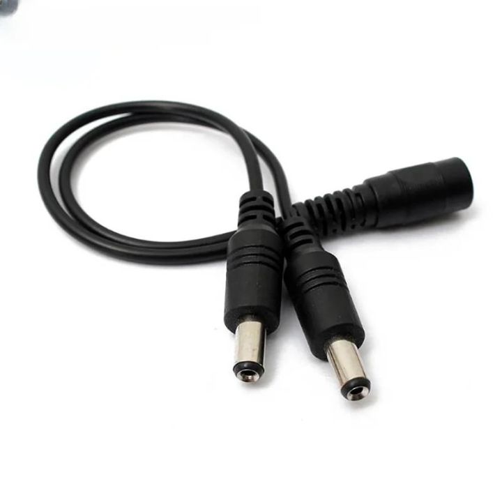 1 To 2 Dc Pin 1 Female To 2 Male Power Splliter Cable For Cctv Camera Internet Devices
