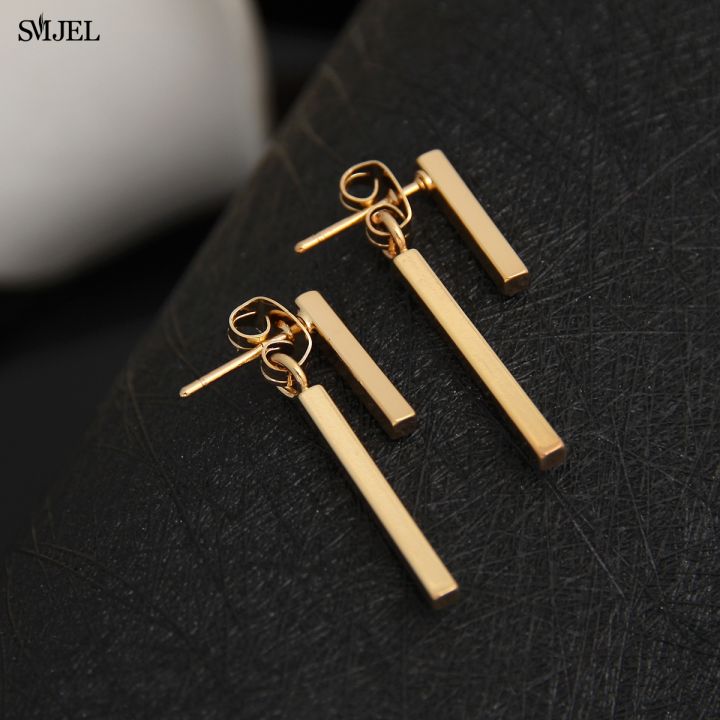SMJEL 2026 New Fashion Simple T Bar Drop Earring for Women Geometric Ear Jacket Earrings Wedding  S140
