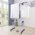 Three layer heavy duty double pole foldable cloth dryer clothes drying stand. 