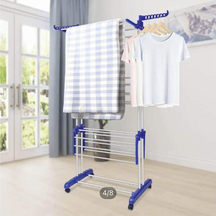 Three%20layer%20heavy%20duty%20double%20pole%20foldable%20cloth%20dryer%20clothes%20drying%20stand%20-%20Image%204