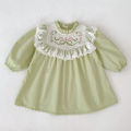 2026 New Spring Kids Princess Dresses 2-6Yrs Long Sleeved Cotton Embroidery Baby Girl Party Newborn Sweet Dress Children Clothes. 