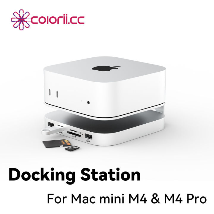 Mac mini USB C Hub with M.2 SSD Enclosure for Mac Mini M4/M4 Pro Stand ...