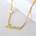 Gold Name Plate Necklace With Butterfly Personalized Name Necklace Multiple Name Necklace Chain Name Necklace for Women. 