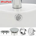 4Pcs Kitchen Bathroom Basin Circular Overflow Drain Cover Decoration Bathtub Sink Hole Overflow Hollow Washbasin Overflow. 