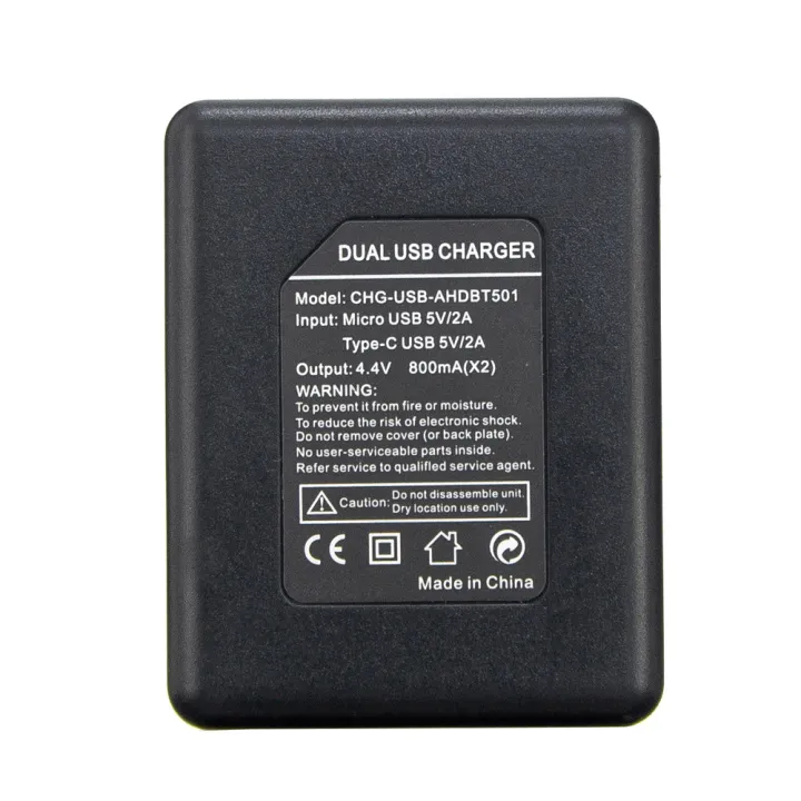 ORBMART%20Double%20Dual%20Port%20Slot%20Battery%20Charger%20For%20Go%20Pro%20Gopro%20Hero%208%205%206%207%20Black%20Sport%20Camera%20Accessory%20With%20Usb%20Cable%20Travel%20-%20Image%206