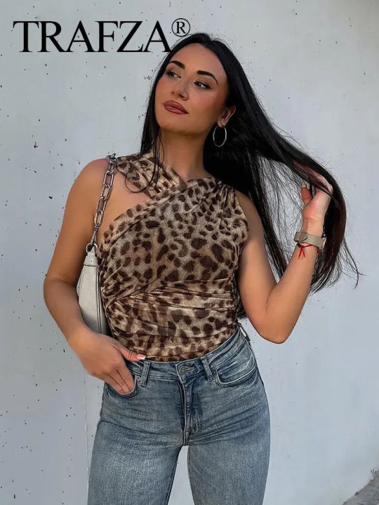 TRAFZA%20Leopard%20Print%20Jumpsuit%20Women%20Tulle%20Ruched%20Irregular%20Lady%20Bodysuit%202024%20Summer%20Backless%20Beach%20Slim%20Halter%20Playsuit%20-%20Image%206