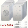2/4/10 Pieces Cabinet Hinge Repair Plate Kit for Home Kitchen Cabinets and Furniture with Holes, Stainless Steel Door Hinge Mounting Plate. 