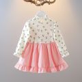 Kid Girl Long Sleeve Dress Floral Lovely Bear Corduroy Strap Style Dress Fashion Cute Photograph Outfit for Child Girl 1-6 Years. 