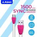 [Best value] Asaki charging sync cable charging and data sync cable with brush head assorted colors. 