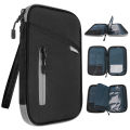 Portable neck hanging passport bag, document storage bag, travel bag, wallet. 
