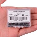 Aorace 100pcs/Box Fishing Hooks Iseama Circle Carp Eyed Fishing Hook Set Size 2-15# Ring Eye Japan Fishhooks Single Jig Hook. 