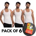 PACK OF 6 SANDO MEN SUMMER VEST - ZAIN BUNYAN FOR MEN -  COTTON BUNYAN. 