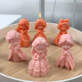 DIY Girl Doll Silicone mold 3D Princess Statue Resin Crafts Plaster mold Cute doll candle soap chocolate ice cube baking tools.