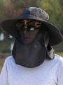 Adjustable Outdoor Fishing Cap With Face Mask Sunscreen UV Protection Breathable Foldable Men Women Hiking Camping Casual Hats.