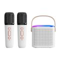 Y1 Microphone Karaoke Machine Bluetooth Speaker 5.3 System with 2 Wireless Mic RGB Light Home Family Singing Speaker Kid Gift. 