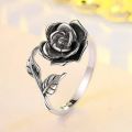 Vintage Elegant Silver Color Rose Flower Rings for Women Girls 2025 New Wedding Party Jewelry Accessories Anniversary Gifts. 