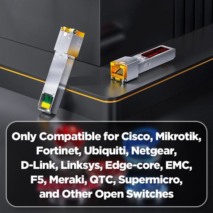 AMPCOM%201.25G%20SFP-T%20to%20RJ45%201000BASE-T%20SFP%20Transceiver,%20Ethernet%20Copper%20SFP%20Module%20for%20Cisco%20Mikrotik%20Fortinet%20Netgear%20and%20More%20-%20Image%202