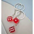 Creative Small Accessory for Car Keychain Mini Pendant Backpack Hangings Keyring Originality Acrylic Dice Key Chain Ring.