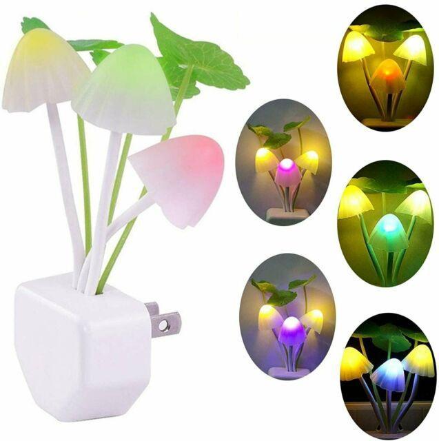 Smart Mushroom Lamp LED Night Light with Sensor Intelligent Light Control Led Night Light Plug, Mushroom Lamp