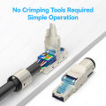 Denswire Cat8 Cat7 Cat6A RJ45 Connector Zinc Alloy STP Ethernet Plug for 23-26AWG Networking Cable Supports PoE/PoE+ 1/5/10 PCS.