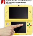 Top Screen Protector Tempered Glass for  New 3DS XL/LL Bottom HD Clear PET Protective Film for New 3DS Accessories. 