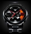 Mens fashion  car wheel rotating  steel watch Baisheng steel rotating watch. 