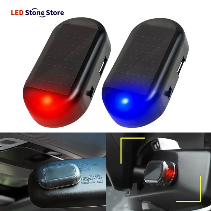 Car Fake Security Light Solar Powered Simulated Dummy Alarm Wireless Warning Anti-Theft Caution Lamp LED Flashing Lights