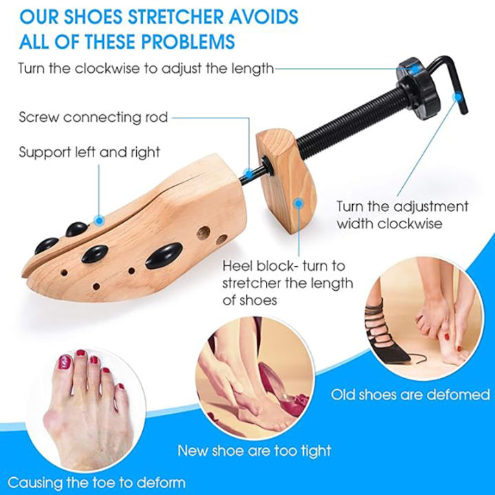 1/2PCS%20Shoe%20Stretcher%20Women%20&%20Men%20Wide%20Feet%EF%BC%8CWood%20Shoe%20Stretcher%20Adjustable%20Large%20Size%20Shoe%20Expander%20Widener%20Stretch%20Length%20Width%20-%20Image%203