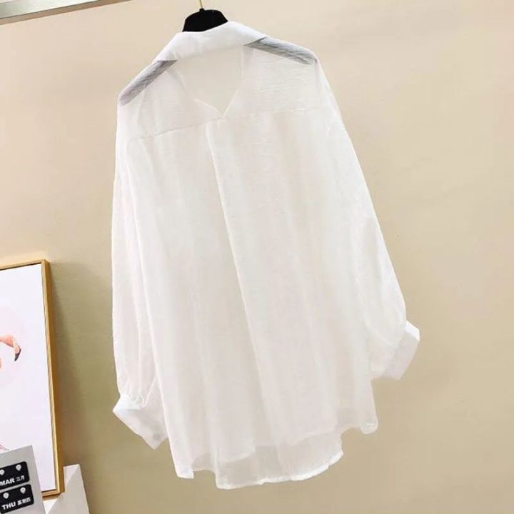 Summer%20Sunscreen%20Shirt%20Elegant%20Perspective%20Thin%20Chiffon%20Blouse%20Korean%20Harajuku%20See%20Through%20Loose%20Top%20Casual%20Women's%20Cardigan%20-%20Image%205
