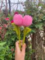 room decor crochet 4 flowers set (vase not include). 