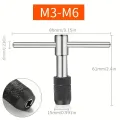 3-6mm T-shaped Tap Wrench 5pc Hand Tap M3-M8 Tapping Screwdriver Wrench Thread Tapping Hand Tool Set. 