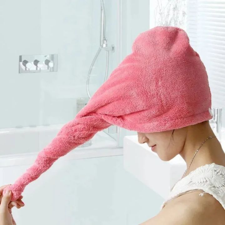 Quick Dry Bath Hair Drying Towel Head Wrap Hat Super Absorbent Shower Cap
