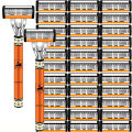 6-Layers Safety Razor Set High Quality Men Razor  Stainless Steel Shaving Changeable Shaver Head Blade ﻿. 