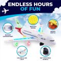 Airplane Toys for Kids, Bump and Go Action, Toddler Toy Plane with LED Flashing Lights and Sounds for Boys & Girls 3-12 Years Old (Airbus A380). 