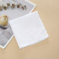 30cm Old-Fashioned Thick Cotton Handkerchief, Unisex Pure White Handkerchief, Outdoor Napkin Pad, Embroidered Printed Handkerchief.